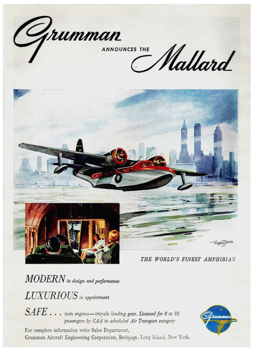 Freshwater Mallard 10 Grumman Mallard Advertising