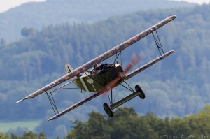 Air Show Report: Germany's Hahnweide Oldtimer Air Show 2013 19 Fokker Albatros D.VII swoops over the show field. (Image Credit: Andreas Zeitler)