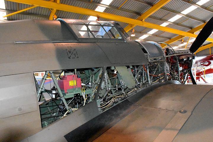 Overhauling A Kittyhawk Downunder 21 Hawker Hurricane 5481 panels off July 2016