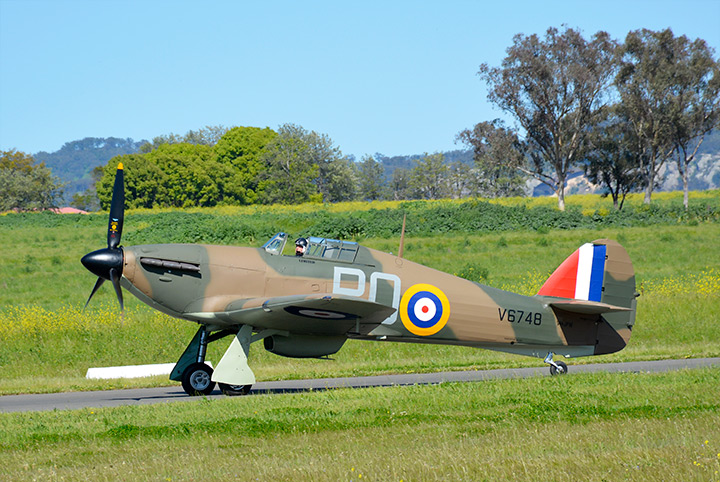 Downunder Warbird Roundup 22 Hawker Hurricane 5481 taking off for her first flight at Scone NSW 3