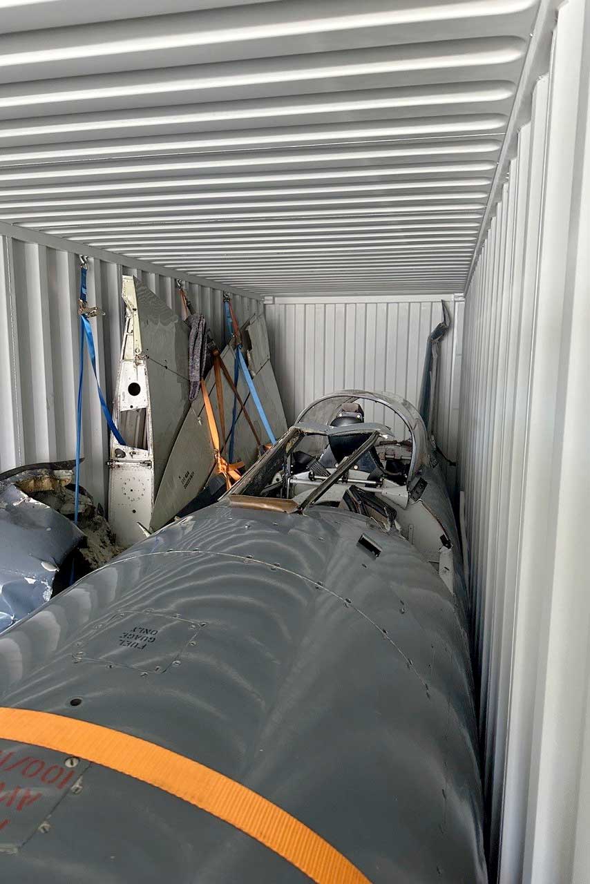 Hawker Sea Fury T.20 VX281 Headed to Australia as Major Hawker Expansion Takes Shape at Scone 10 Hawker Sea Fury T20 VX281 G RNHF packed for shipping to Scone NSW