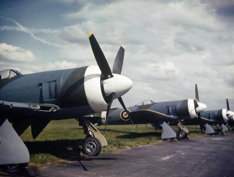 Hawker Tempest Mk.II First Flight! 12 Hawker Tempest II at Hawker plant c1945