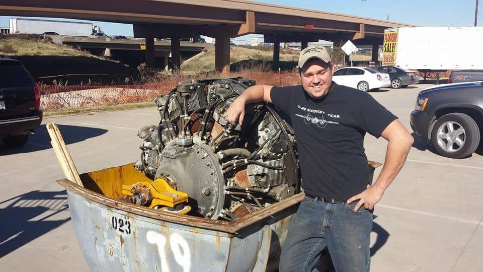 How America’s Youth is Rebuilding a WWII B-25 Bomber 11 Here is our Director Patrick with the first R 2600 engine donated to the museum