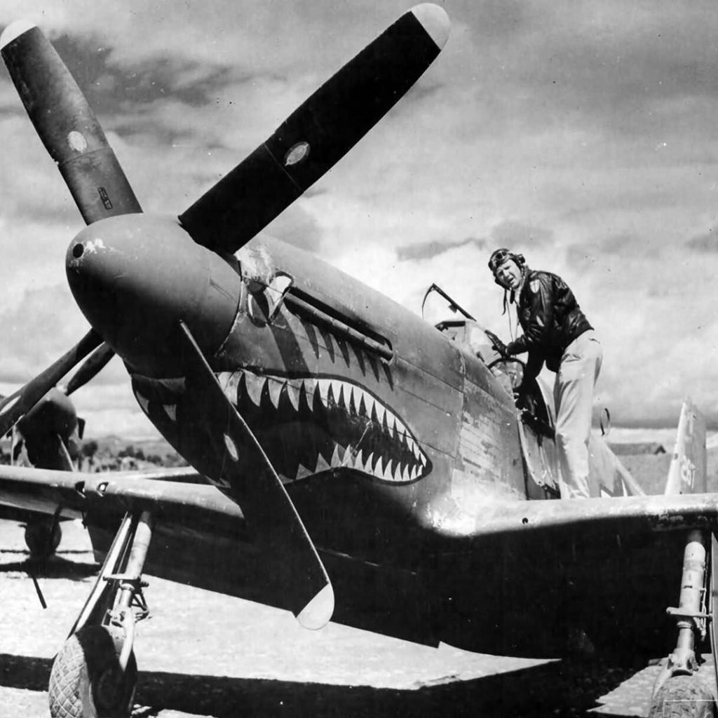 Today in Aviation History: Birth of Flying Tiger Ace David Lee "Tex" Hill 14 Hill climbs aboard his P 51 Mustang