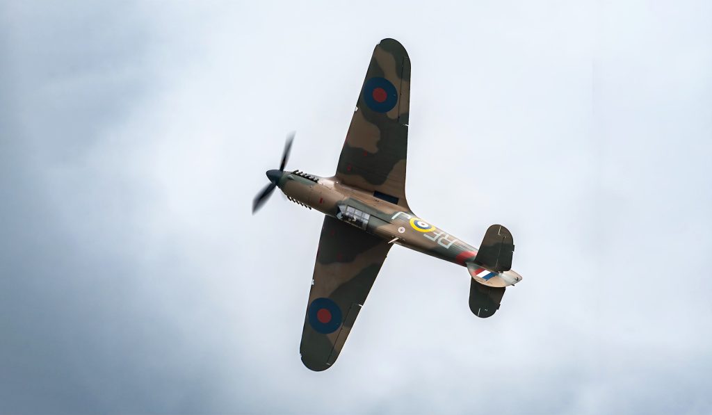 Battle of Britain Memorial Flight Receives 2025 Public Display Authority 11 Hurricane Mk II LF363 performs a graceful roll during the BBMF display flights on 27 May 2025