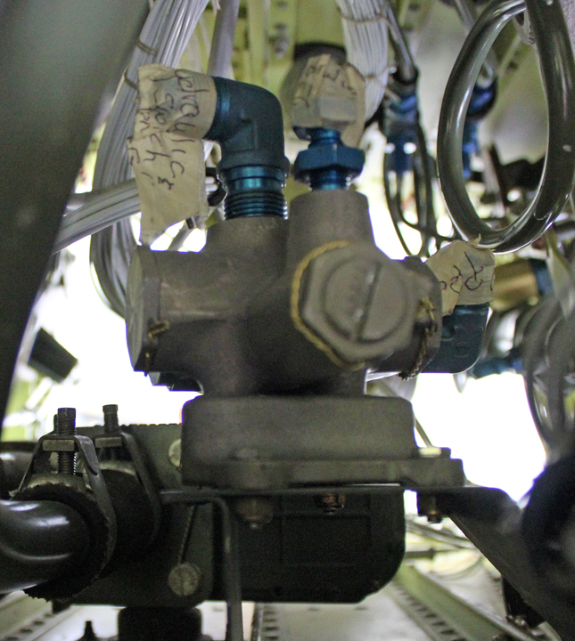 XP-82 Twin Mustang - May, 2015 - Restoration Update 11 One of the newly-installed hydraulic fittings. (photo via Tom Reilly)