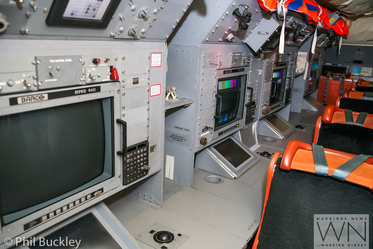 Former RAAF Lockheed Orion Officially Handed Over to HARS 25 Inside HARS Orion. These are some of the work consoles which RAAF personnel used to man during reconnaisance flights. (photo by Phil Buckley)