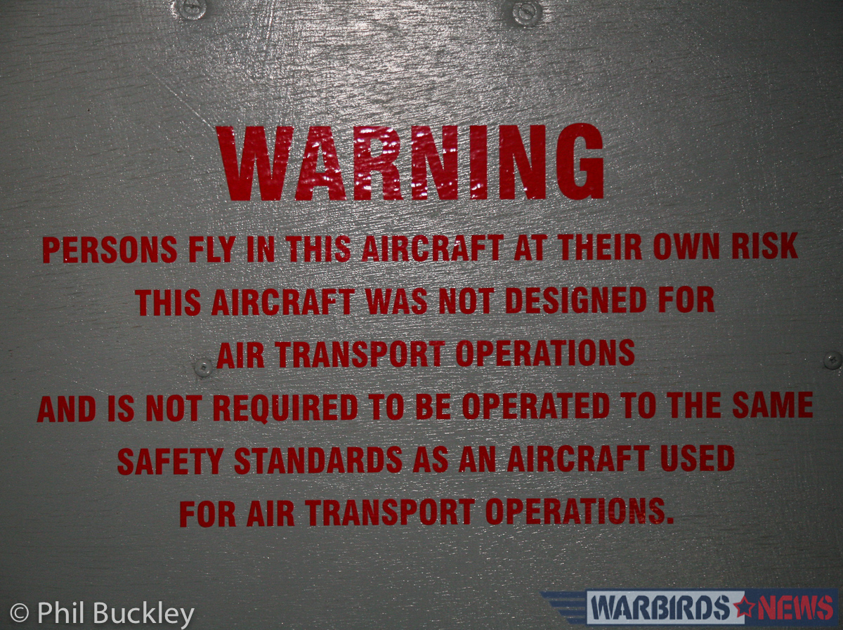 Twin Pioneer Restoration Update from Downunder 22 The passenger warning label. (photo by Phil Buckley)