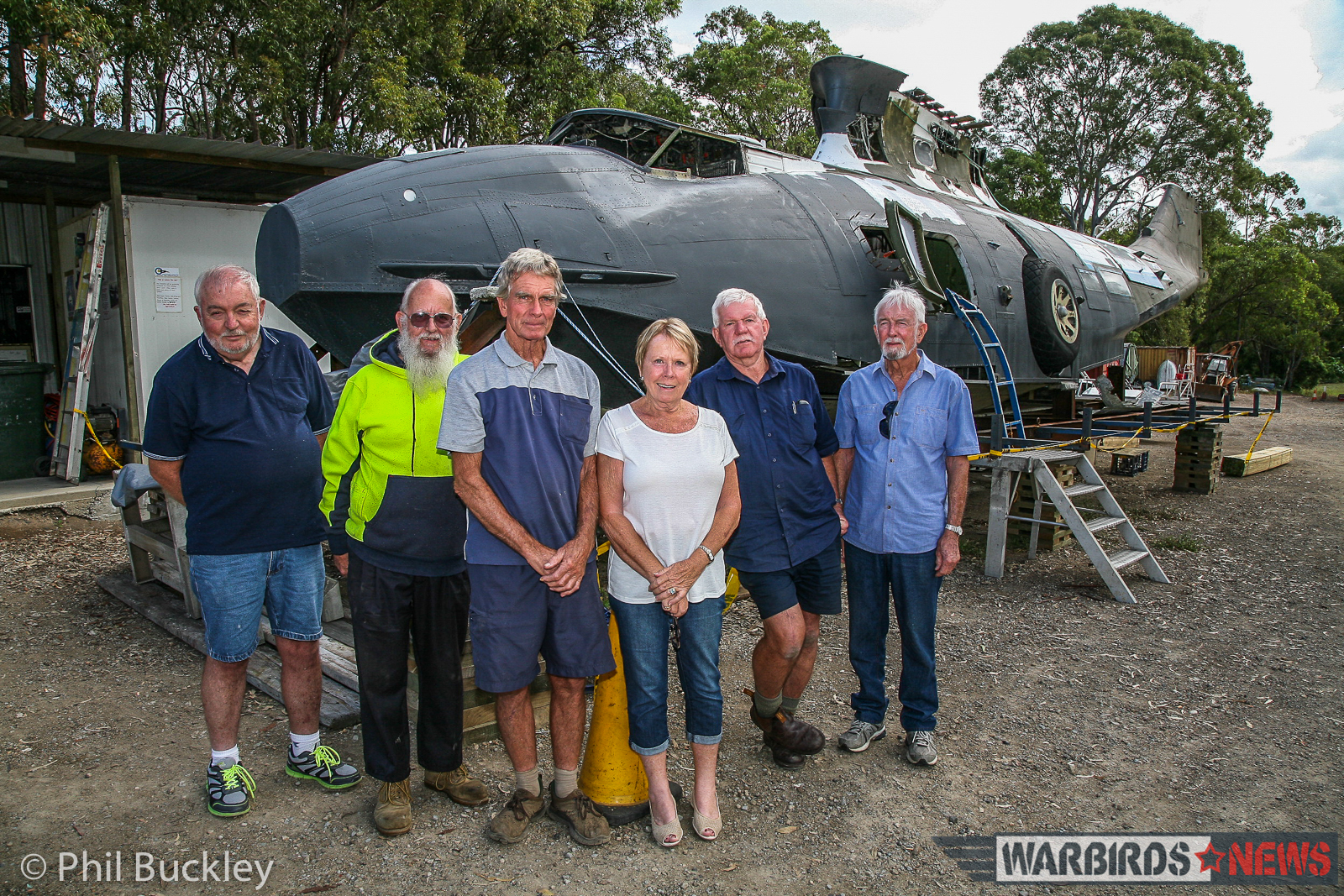 Downunder PBY - Restoration Report from Rathmines, Australia 12 Some of the team involved with restoring the Catalina. (photo by Phil Buckley)