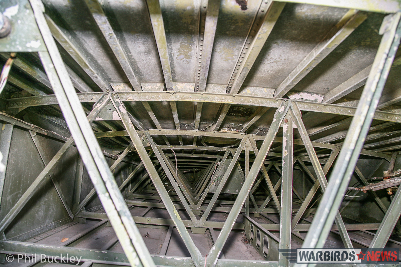 Downunder PBY - Restoration Report from Rathmines, Australia 23 A closer look inside the wings showing what complex construction techniques Consolidated used when building the Catalina. (photo by Phil Buckley)