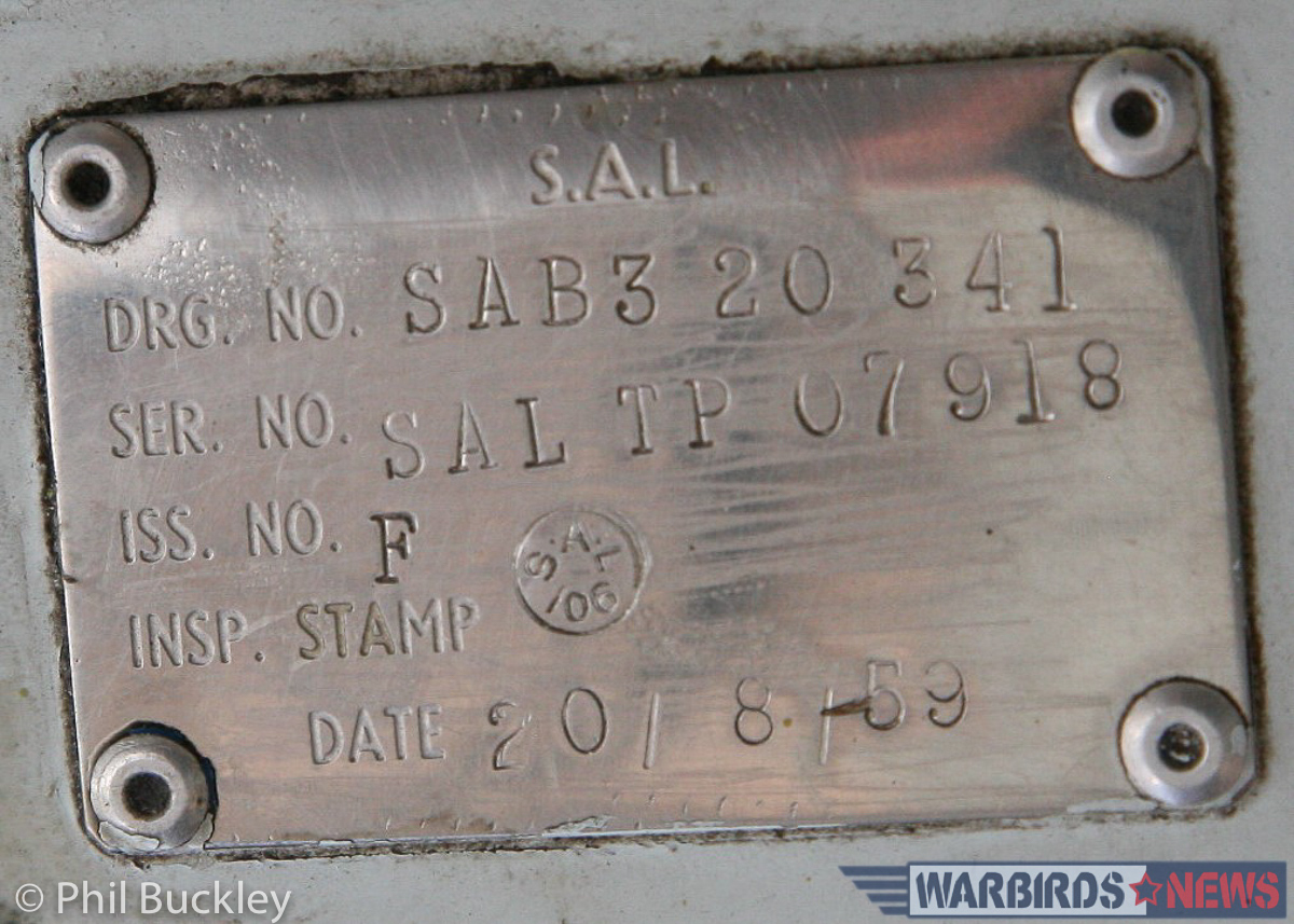 Twin Pioneer Restoration Update from Downunder 11 One of the data plates inside the Twin Pin. (photo by Phil Buckley)