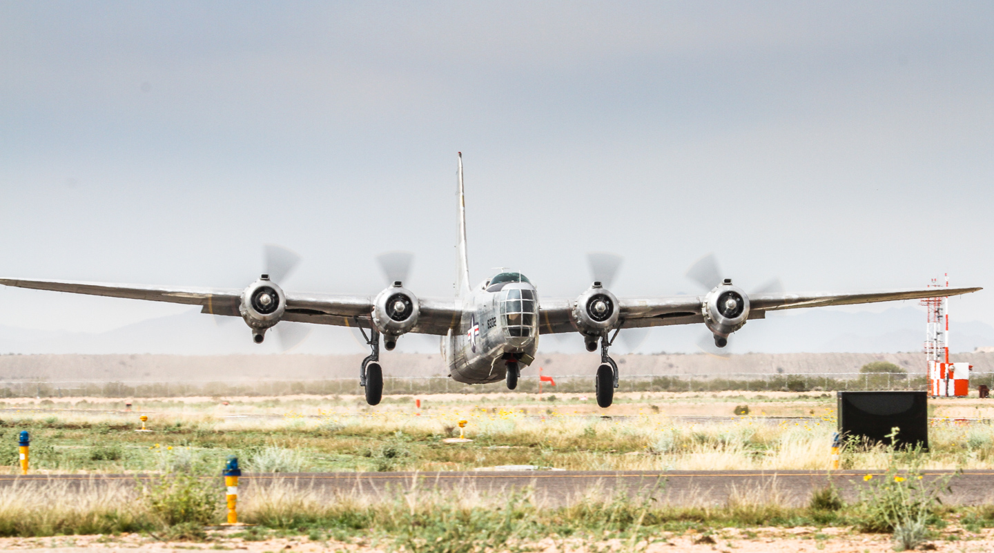 Privateer Airborne 50 And away she goes. The Privateer lifts off from Casa Grande for the first time in nine months. (Zdenek Kaspar photo)