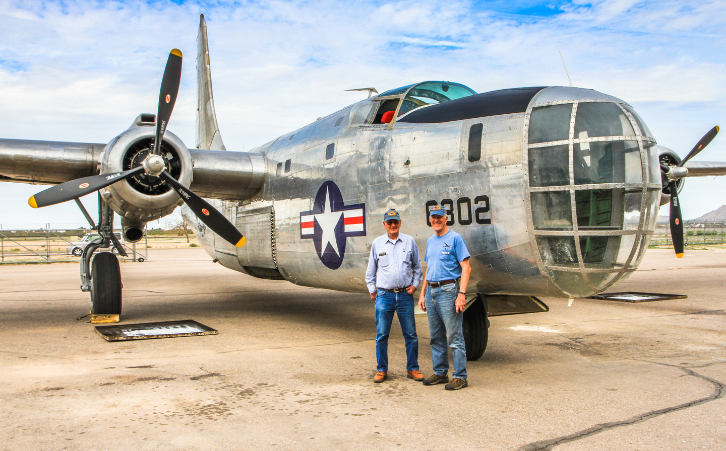 Privateer Airborne 54 Pilot Woody Grantham (left) and Copilot Bruce Brockhagen (right). (Photo by Zdenek Kaspar)