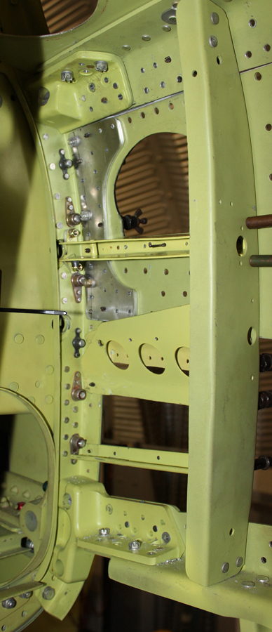 XP-82 Twin Mustang - September, 2014 Restoration Update 15 Pulley brackets in the right hand outboard tail section. (photo via Tom Reilly)