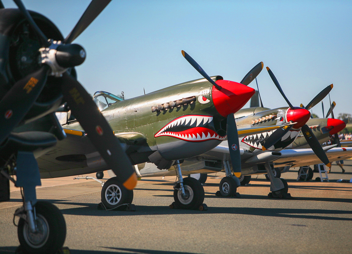 2015 Temora Aviation Museum - Warbirds Downunder Air Show Report 11 Fighter lineup. (photo by Phil Buckley)