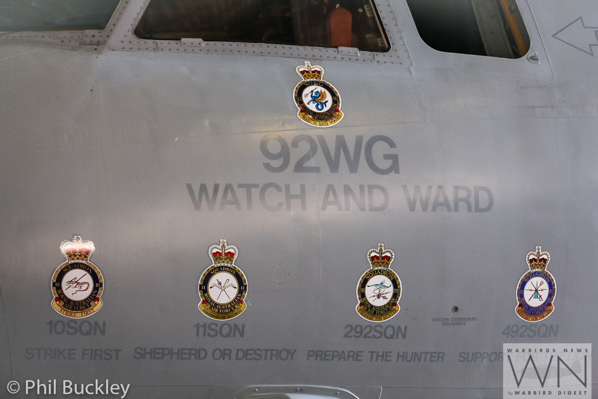 Former RAAF Lockheed Orion Officially Handed Over to HARS 15 The Orion depicts some of the units which it has served in on its nose. g