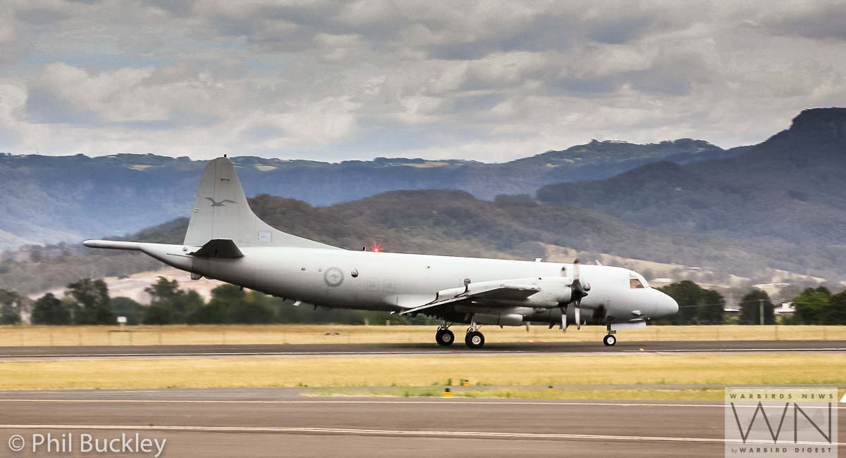 Former RAAF Lockheed Orion Officially Handed Over to HARS 38 RAAF Orion A9-659 roaring down the runway. (photo by Phil Buckley)