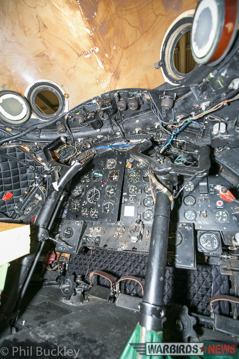 English Electric Canberra WD954 - Nose Section Restoration Update 11 A view inside WD954's cockpit. (photo by Phil Buckley)