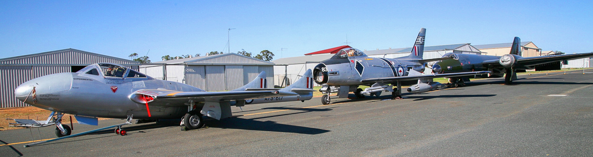 2015 Temora Aviation Museum - Warbirds Downunder Air Show Report 27 Three unusual Cold War jets at the show included a deHavilland Vampire, CAC Sabre and EE Canberra. (photo by Phil Buckley)