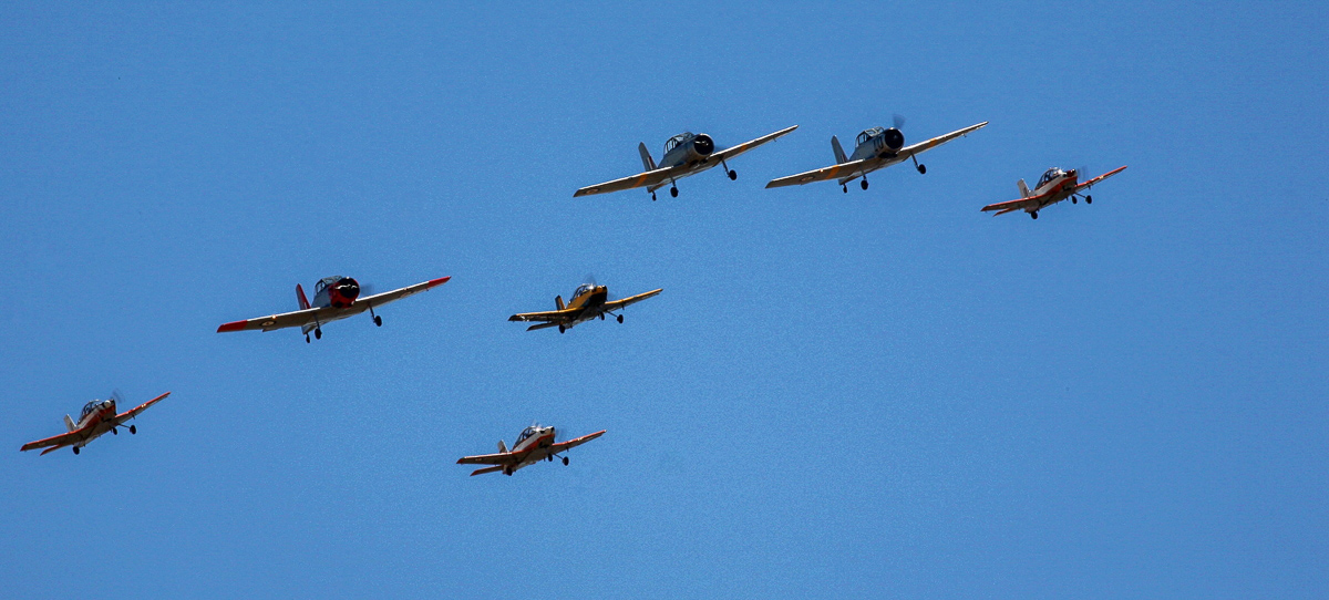 2015 Temora Aviation Museum - Warbirds Downunder Air Show Report 30 A formation of CT-4 Airtrainers and CAC Winjeels. (photo by Phil Buckley)