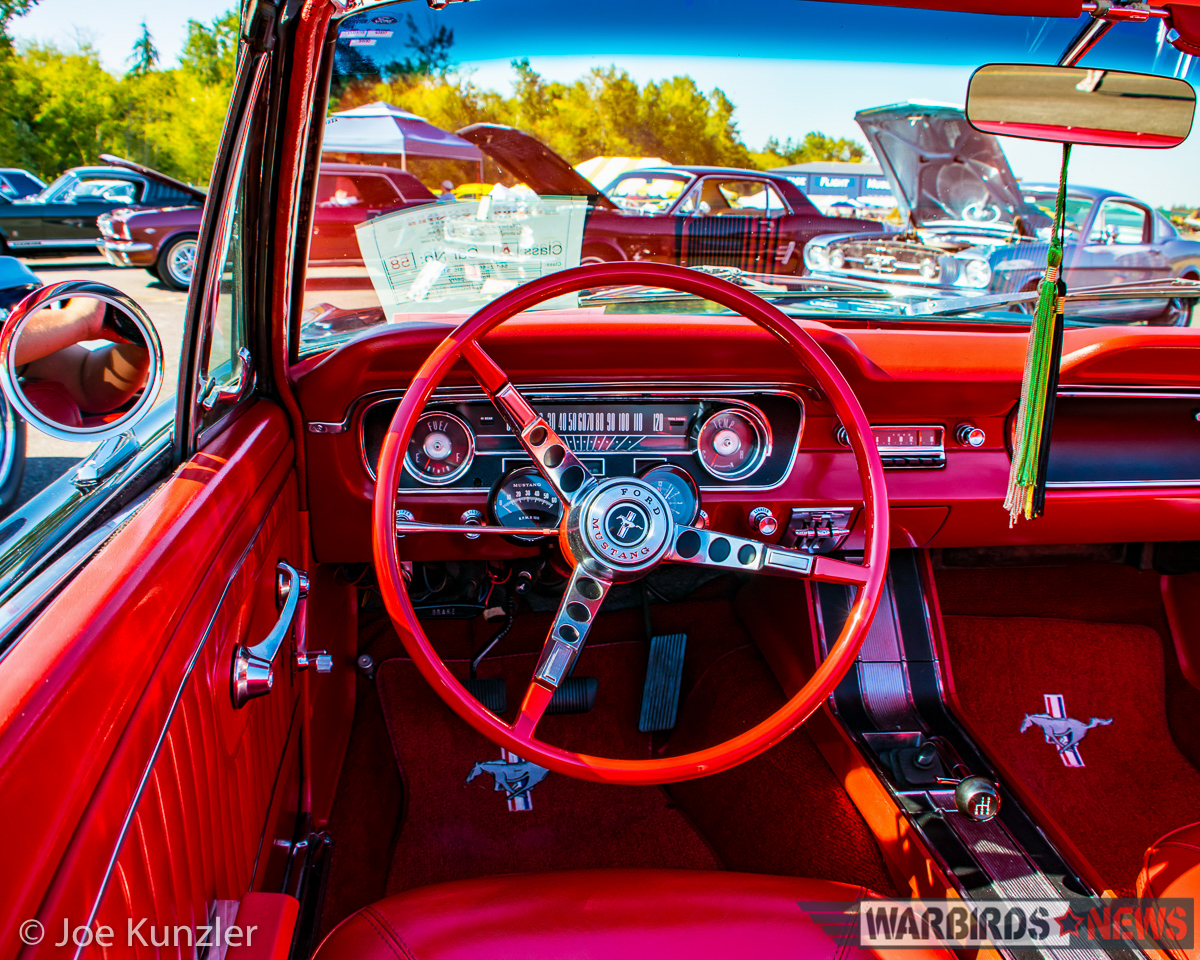 Props & Ponies at the Heritage Flight Museum - Air Show Report 21 Inside the 1964.5 Ford Mustang Convertible....(photo by Joe Kunzler)