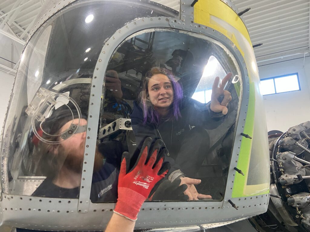 The Military Aviation Museum Honors “First Lady of Aviation,” Beechcraft Company Co-Founder, Olive Ann Beech 13 Installation of new nose plexiglass
