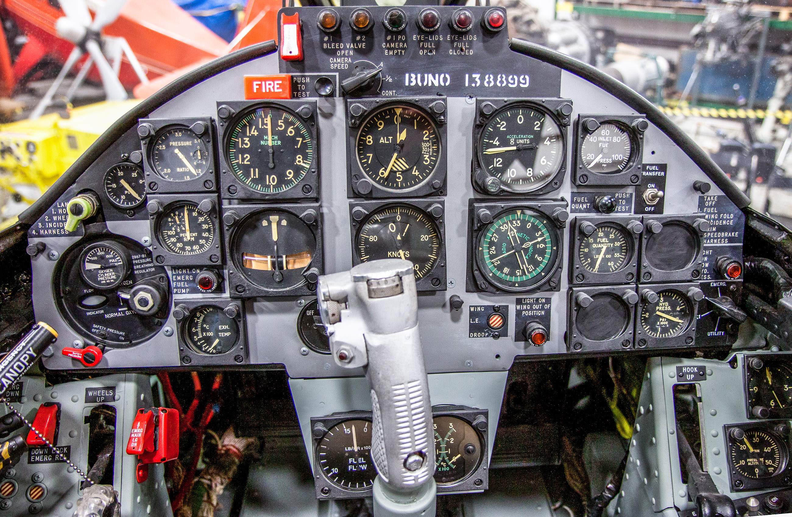 Museum of Flight Unveils XF8U-1 Crusader 16 The cockpit details reveal how marvelously Museum of Flight's restoration team performed the restoration of their Chance Vought XF8U-1 Crusader prototype. (photo by Ted Huetter/Museum of Flight)