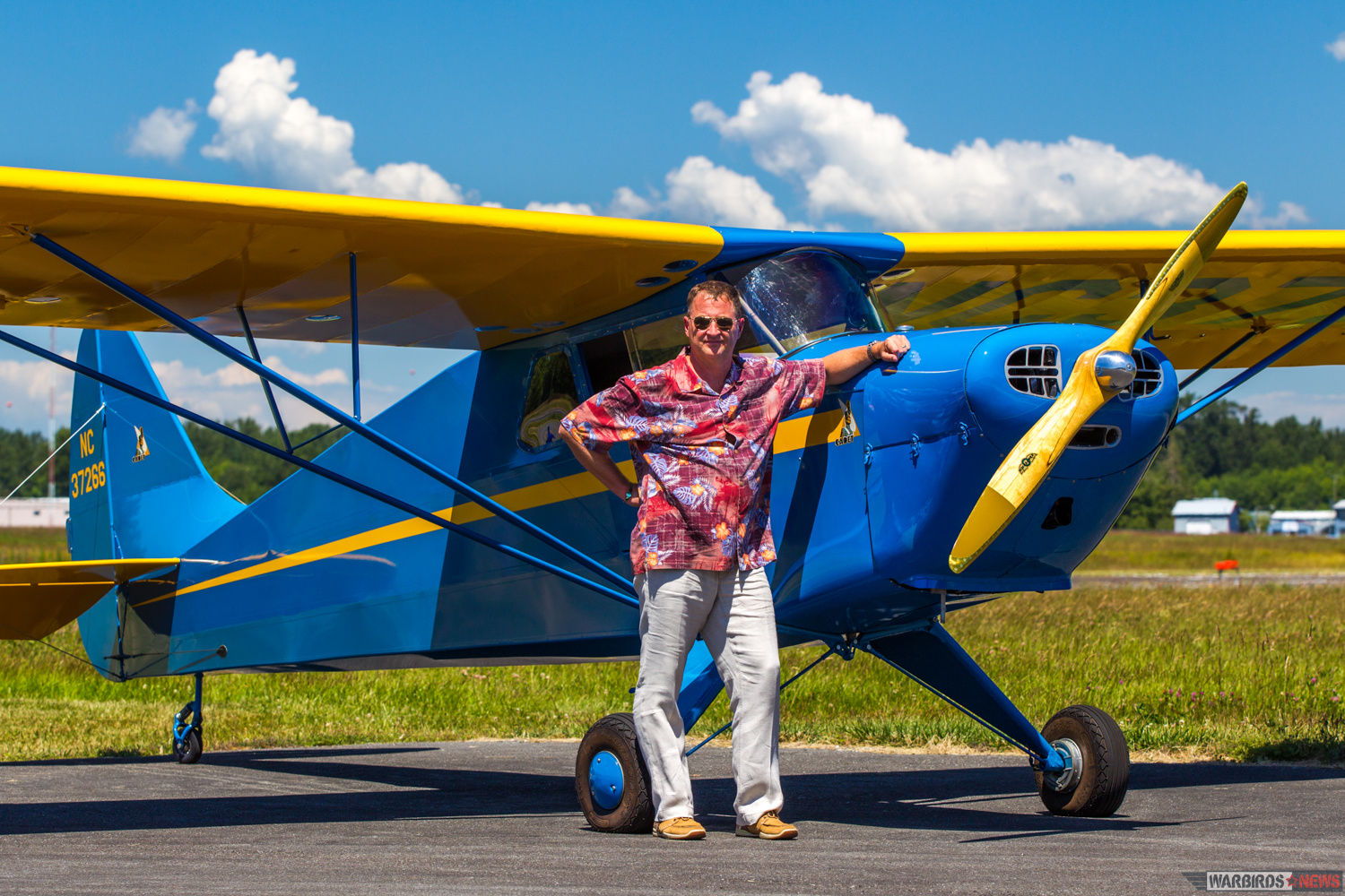 The Lost Aviators of Pearl Harbor Project 14 Greg Anders with Cadet NC37266 (The Pearl) on location at the Heritage Flight Museum.
