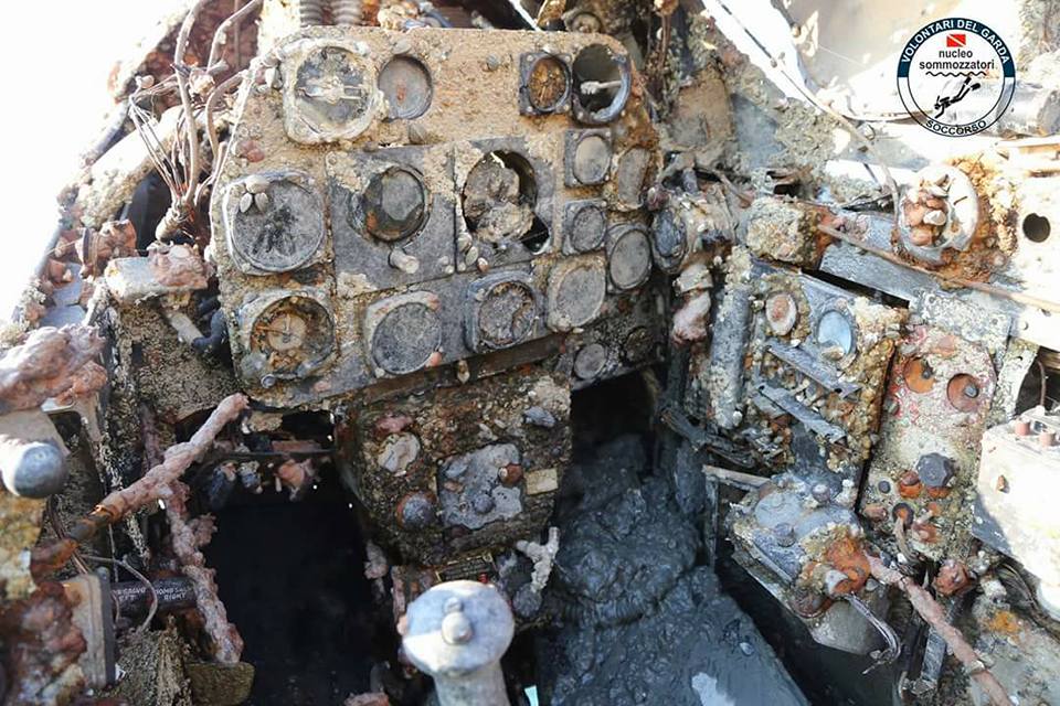 Italian Air Force F-51D Mustang Recovered From Lake Garda 11 The cockpit of the Italian Air Force Mustang (Photo via Associazione Voluntari del Garda - Garda Volunteers Association)