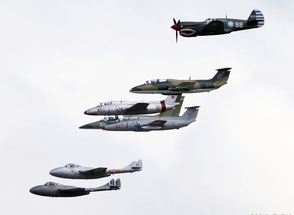 Jet Race Confirmed For Warbirds Over Wanaka 2022 10 Jets rounding a pylon – credit Gavin Conroy