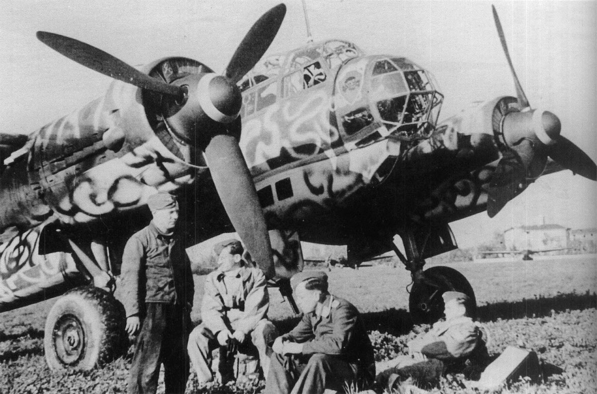 Air Crash Po Identifies Location of Long-Lost Junkers Ju 88 in Italy 14 Junkers Ju 88A KG54 Maandertarnung squiggle camo wave mirror camouflage Italy 01