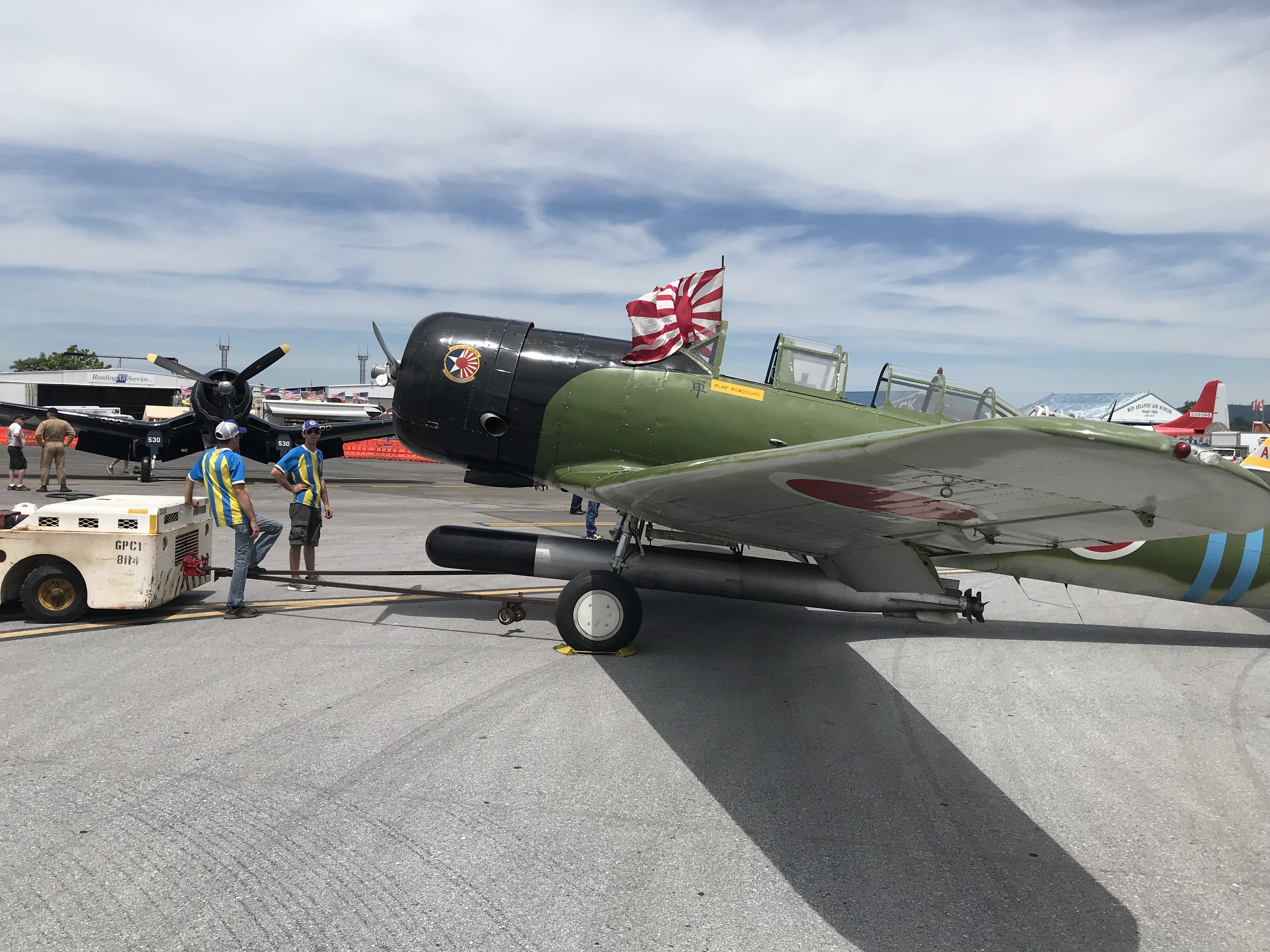 An Aerial Odyssey - Touring the Northeast in a 'Nakajima Kate' 18 KATE BEING TOWED TO FLIGHTLINE AT READING