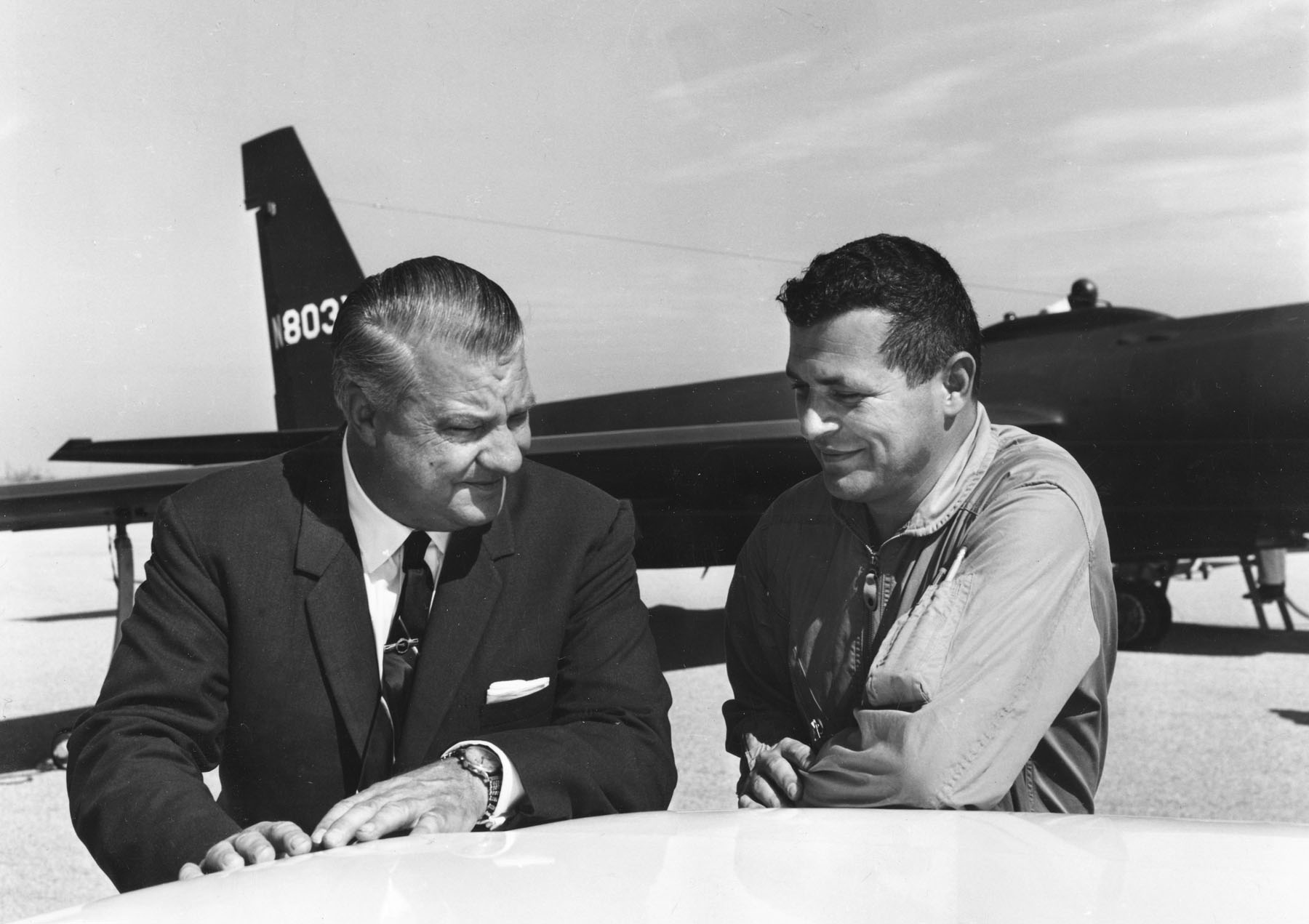 SAC Museum: U-2 Exhibit Opening With Frances Gary Powers Jr. 10 KellyJohnsonandGaryPowers