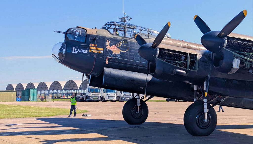 BBMF Lancaster’s Remarkable Effort to Fly for VE Day 80 Commemorations 11 Lancaster PA474 outside in the sunshine on 20th April Easter Sunday for its first engine runs of 2025. Photo Stuart Daine