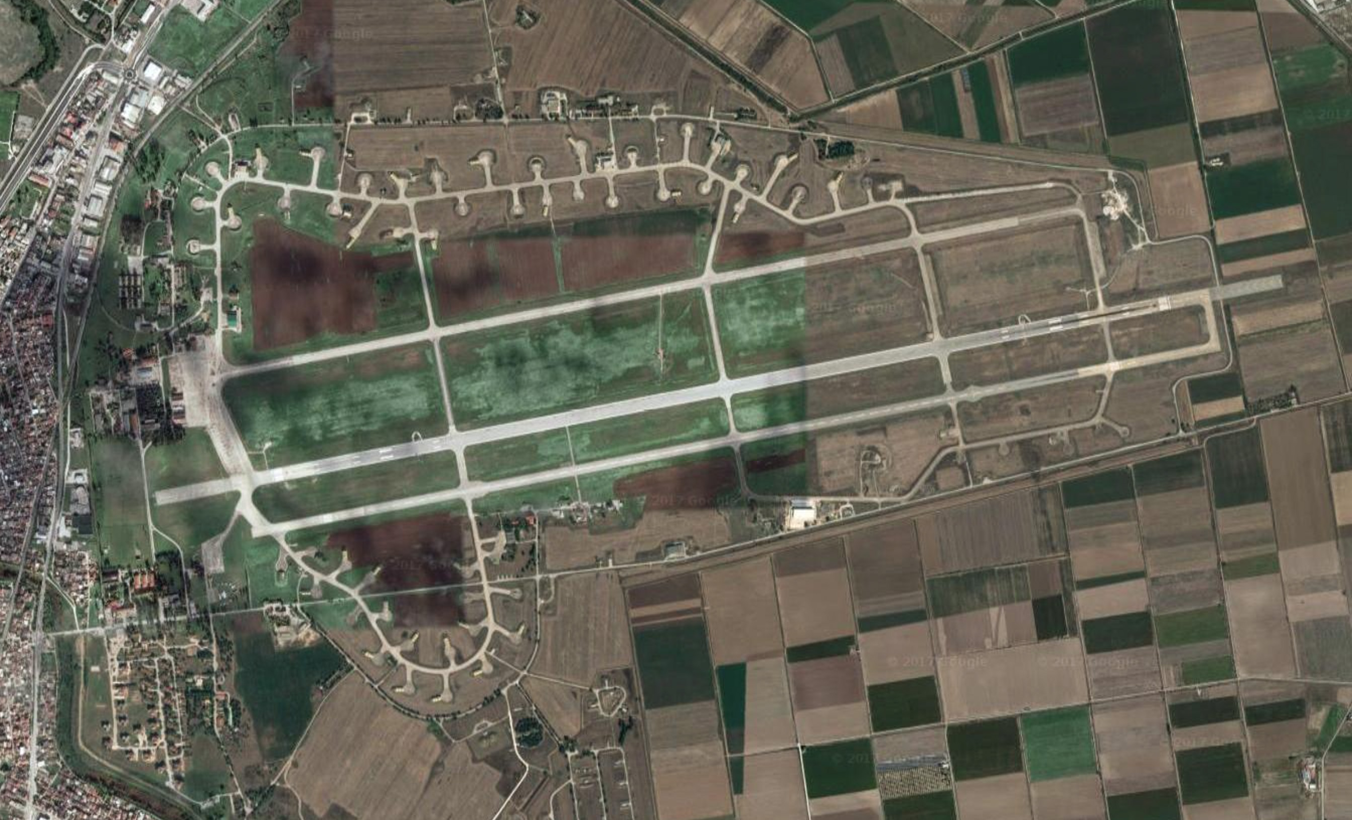 "The End of the Film" - Hellenic Air Force RF-4E Phantom II Retirement 11 An aerial view of Larissa Air Force Base in northern Greece. 348 TRS occupied the northern edge, whereas 337 Squadron, an F-16 unit, still occupies the southern side. (photo via Googlemaps)