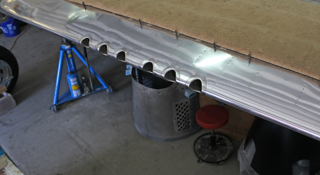 XP-82 Twin Mustang - May 2016 - Restoration Update 21 The leading edge with the six .50 caliber gun ports being installed on the center section. (photo via Tom Reilly)