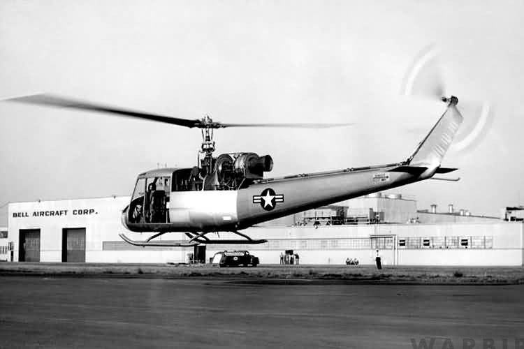 Today in Aviation History - First Flight of The Bell Model 204 13 Left rear quarter view of the Bell XH 40 hovering in ground effect at the Bell Aircraft Corporation helicopter plant at Hurst Texas. U.S. Army