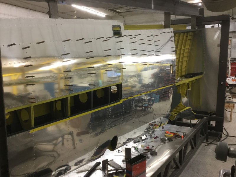 Texas Flying Legends P-51C Restoration Report 24 The bottom side of the port wing last December. The starboard wing was in a similar state at that time too. (photo via AirCorps Aviation)