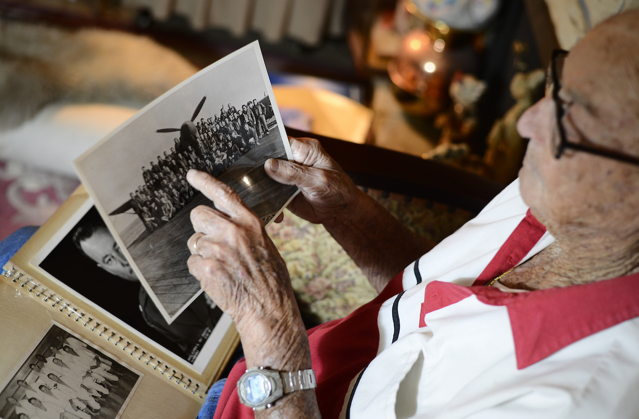 Small Town Tobacco Farmer Flies 29 Aircraft, Serves in Both WWII and Vietnam 11 Retired Lt. Col. Clifton Ward, World War II and Vietnam combat pilot, explains details about a deployment photo during an interview at his home in Tampa, Fla., Oct. 28, 2015. Ward was stationed at MacDill Air Force Base from 1956 to 1959. After retirement in 1971 Ward and his family moved back to the Bay area and has lived there ever since. (U.S. Air Force photo by Tech. Sgt. Brandon Shapiro/Released)