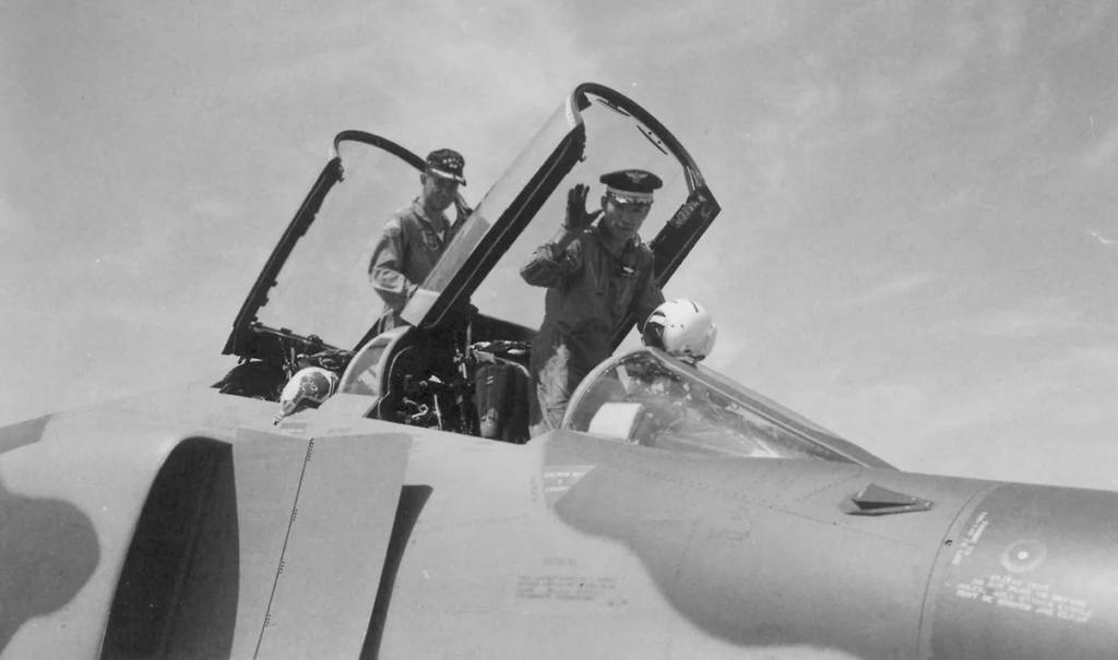 South Korean Air Force Retires The Mighty Phantom 12 Lt. Col. Kang Shin koo waves from the cockpit of his F 4D after arrival at Daegu Air Base on August 29 1969. ROKAF