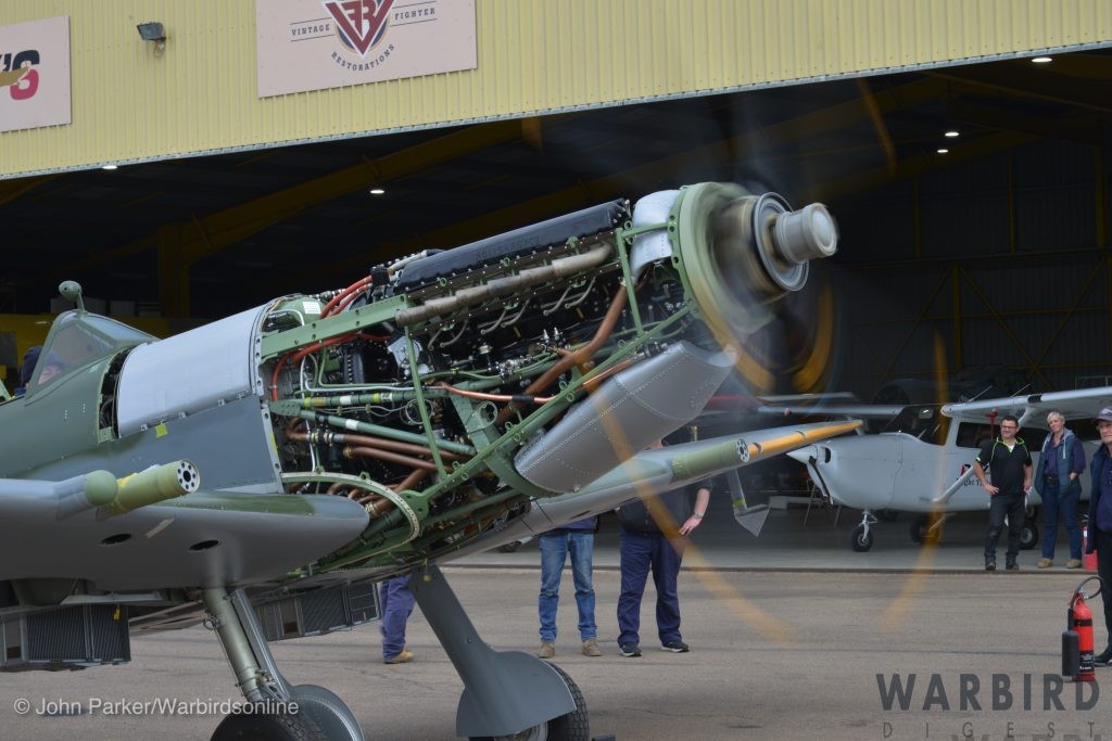 Supermarine Spitfire MH603 Performs First Engine Run 10 MH603 making healthy power after reaching temperature