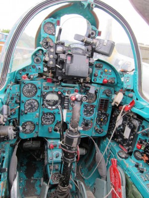 Your Next Airplane Could Be a MIG 21UM 11 The cockpit of the Mig-21 painted with the typical green/blue color. ( Image Credit Raptor Aviation)