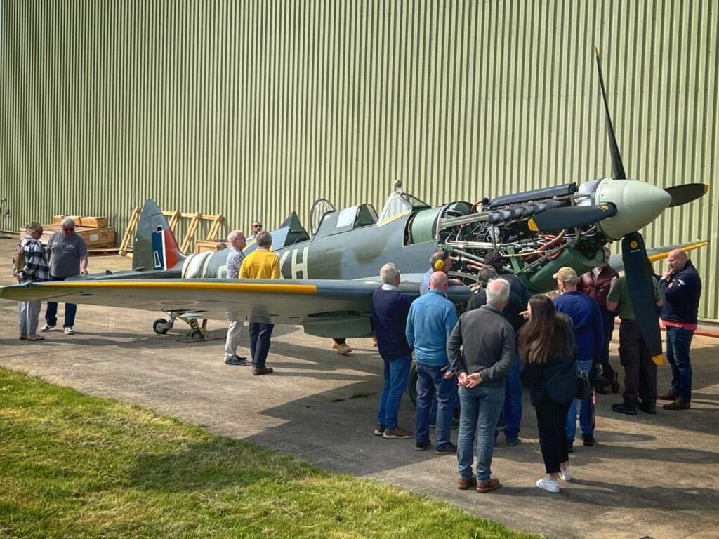 Spitfire MJ444 Roars! 10 MJ444s engine run for the MJ Supporters on 11th May 2024 Photo Jo Rogers