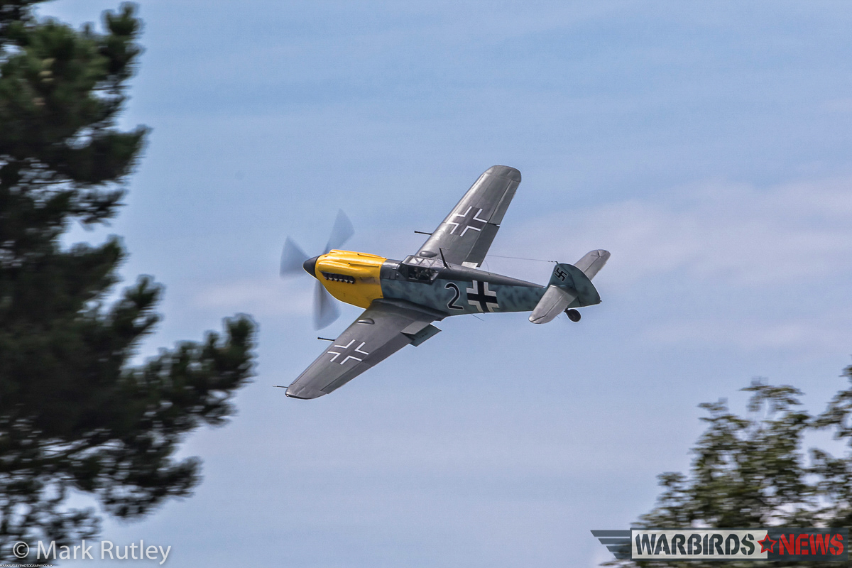 Dunkirk - Filming the Aerial Scenes for the Epic Movie 21 The '109' finishes its low pass over Lee-on-Solent Airfield prior to landing. (photo by Mark Rutley)