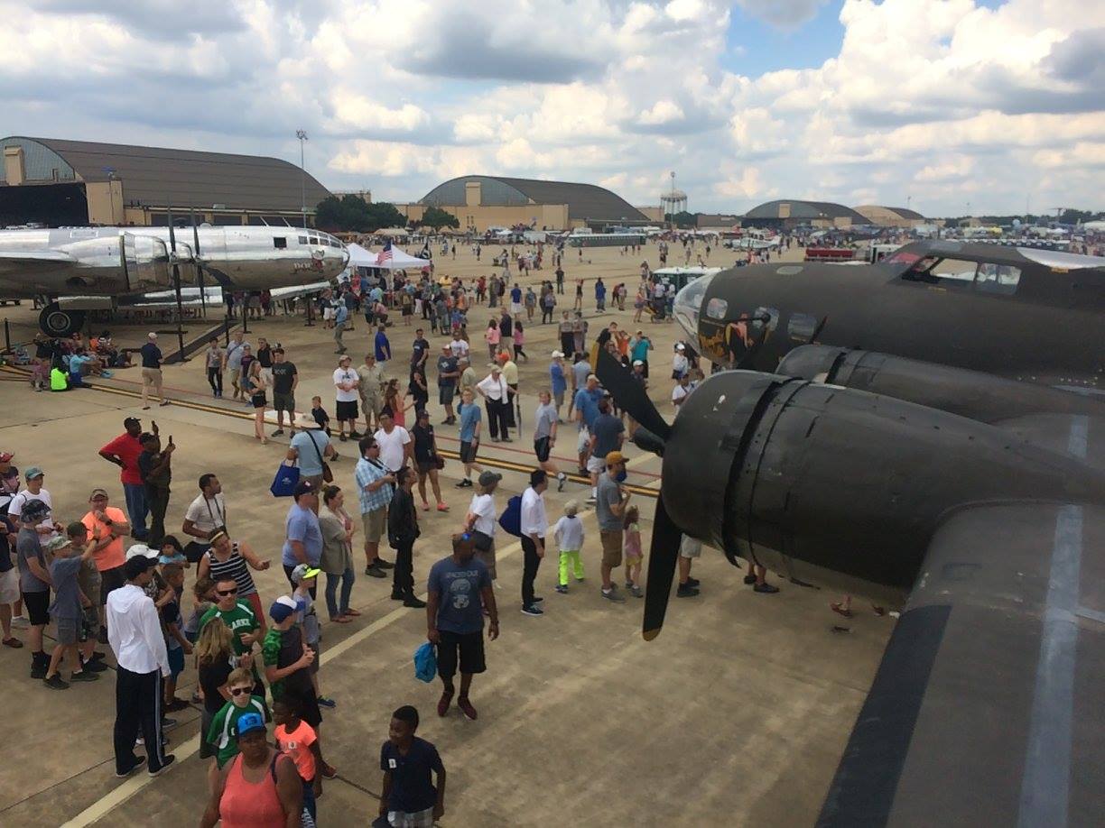 B-17G "The Movie" Memphis Belle Flying High, Again 13 MMB at Joint Base Andrews Open House air show in mid-September, 2017. (photo via NWM)