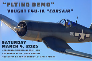 Planes of Fame F4U Corsair Flying Demo/Hangar Talk March 4th, 2023 13 March 2023 Flying Demo use