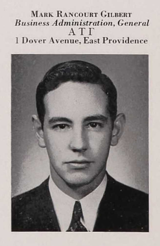 Fagen Fighters' Helldiver Soars Again! 11 Mark Rancourt Gilbert University of Rhode Island Yearbook 1941 crop