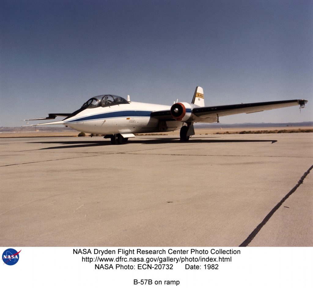 Flight Test Files: Martin B-57B Canberra – NASA’s Night Intruder Turned Atmospheric Explorer 13 Martin B 57B Canberra medium bomber sits on the ramp at the NASA Ames Dryden Flight Research Facility