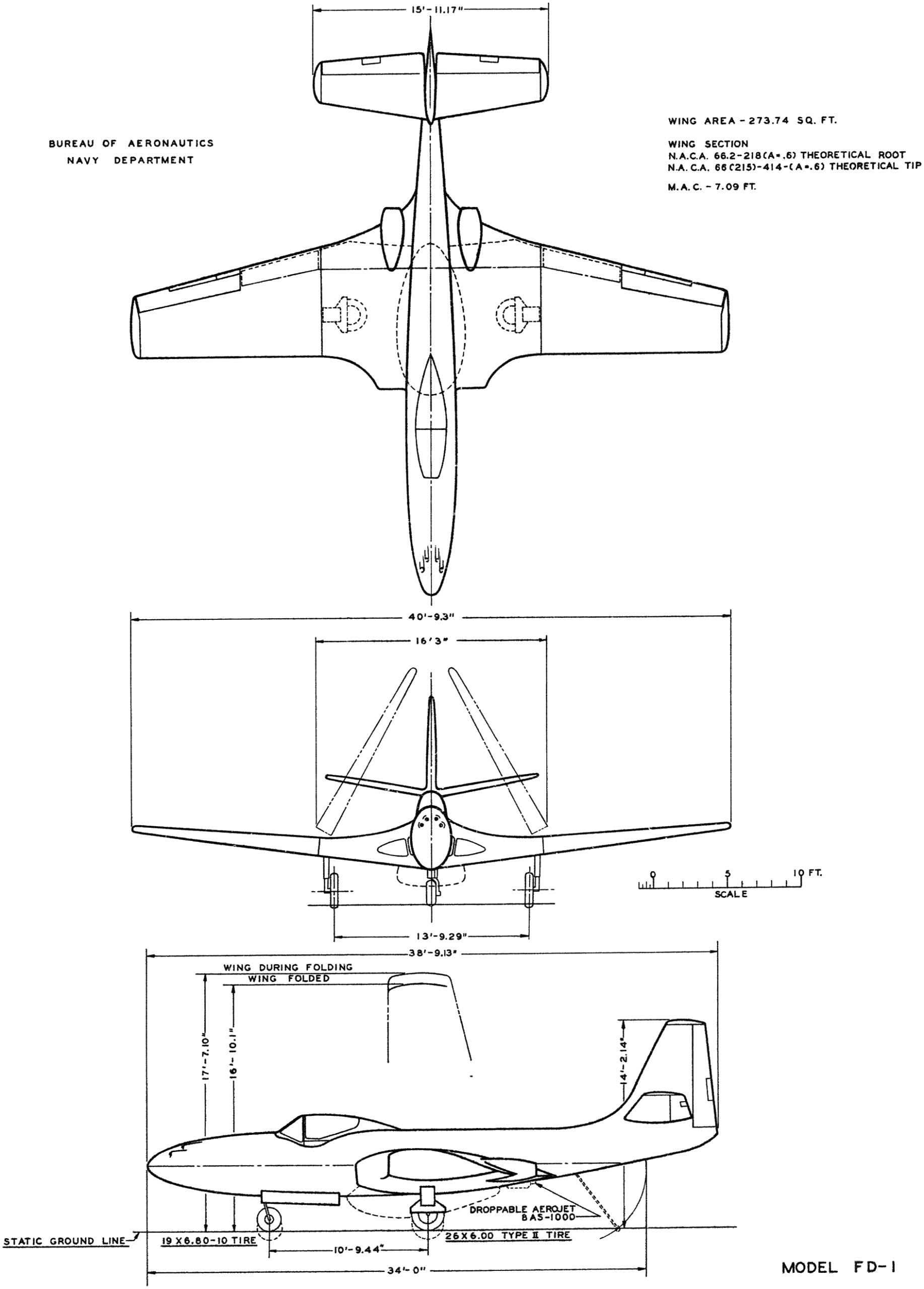 Today in Aviation History: First Flight of the McDonnell FH Phantom 11 McDonnell FD 1 Phantom 3 view line drawing scaled