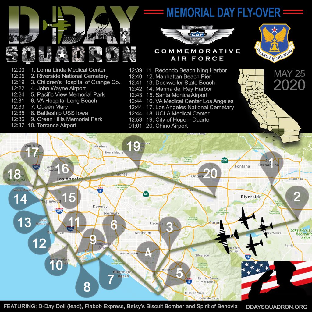 D-Day Squadron to Participate in ‘SoCal Strong’ Memorial Day Flyover 10 Memorial Day Flyover Mission DDS 1